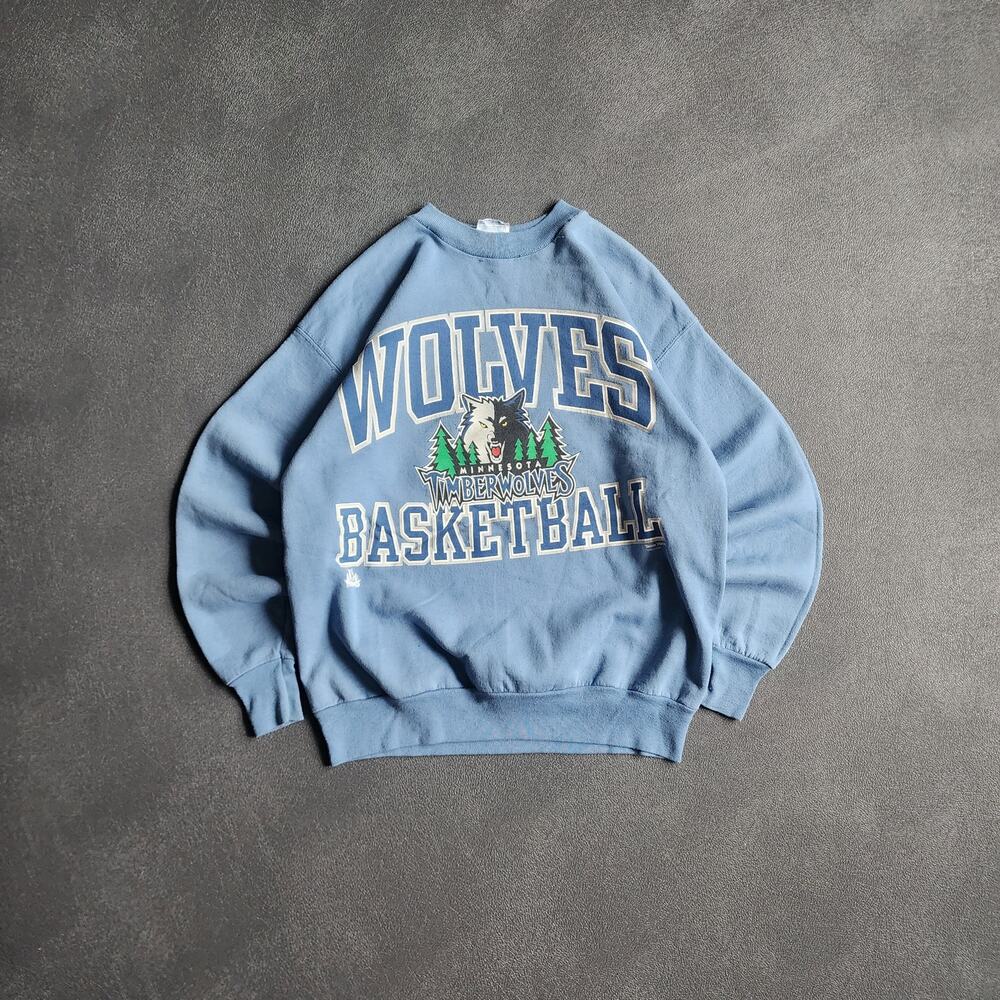 Vintage Minnesota Timberwolves Blue NBA Pullover Sweater Medium